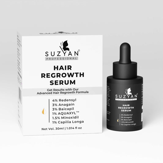 Suzyan Advanced Hair Serum with 4% Redensyl, 3% Anagain, 3% Baicapil, AQUAXYL & Capilia Longa | Strengthens Roots | No Parabens | For Men & Women | 30ml