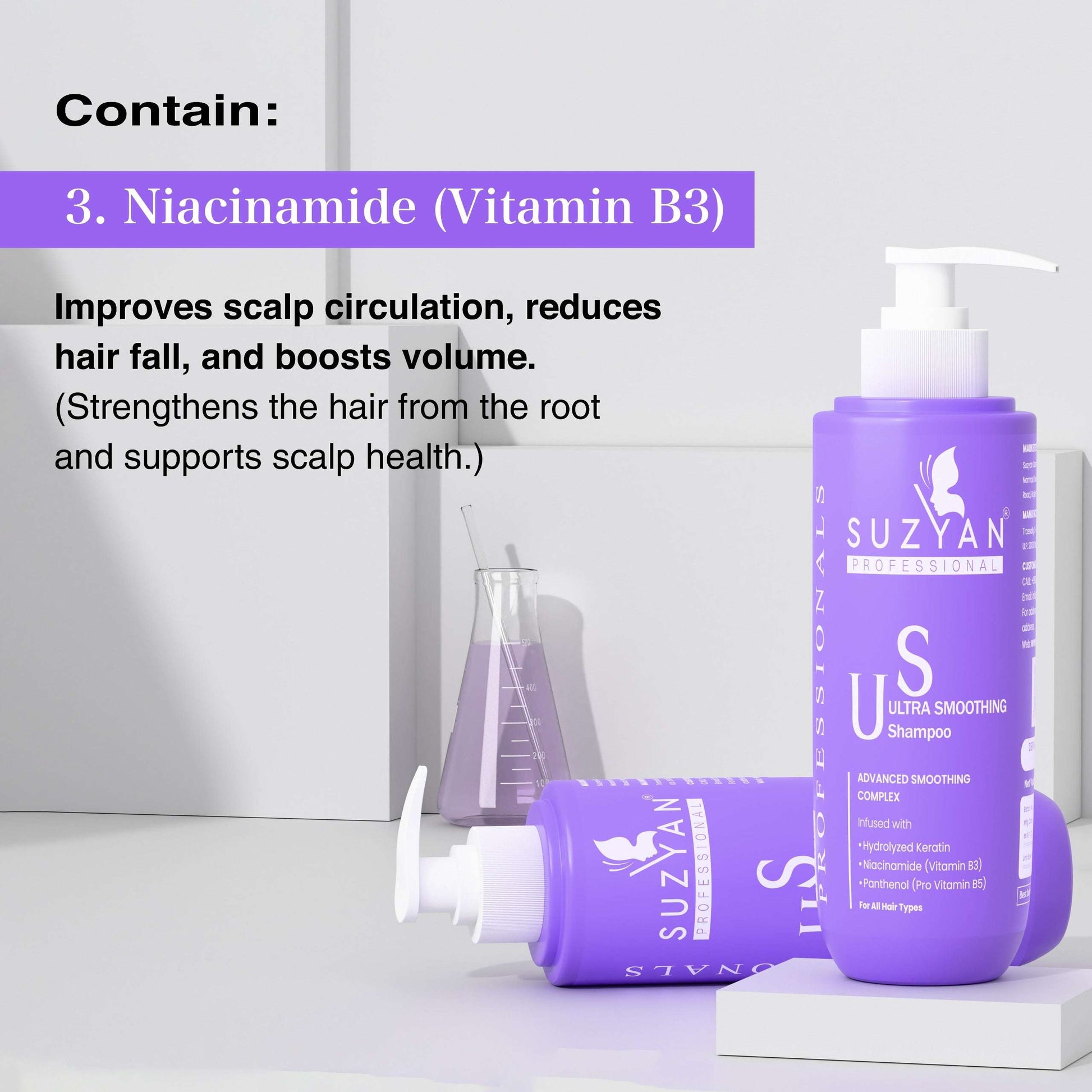 SUZYAN Ultra Smoothening Shampoo + Deep Conditioning Hair Mask Combo | Intense Frizz Control & Nourishment | Sulfate-Free, Paraben-Free | 250ml + 200g | For Soft, Silky & Manageable Hair