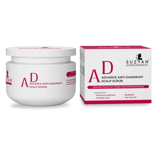Suzyan Scalp Scrub with Salicylic Acid, Tea Tree & Charcoal | Detox Scalp | Removes Flakes & Buildup | Use Before Shampoo | Suitable for All Hair Types | 200g
