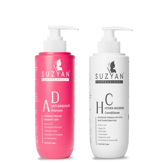 SUZYAN Anti Dandruff Shampoo + Hydra Nourish Conditioner | 250ml Each