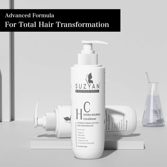 Suzyan Hydra Nourish Conditioner - Deep Moisturizing & Detangling Formula (250ml – Pack of 2) | For All Hair Types | Sulfate-Free